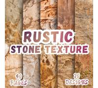 Rustic Stone Texture: 20 Distressed Designs, 8.5 x 8.5 Inch, 40 Pages of Rustic Stone, Weathered Concrete, Earthy Backgrounds for Scrapbooking, Journaling, Decoupage, and DIY Crafts