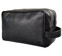 Rustic Town Borsa da Trucco, Beauty Case da Viaggio, Borsa da Toilette per Donna Uomo Bambini, Doccia Wash Bag Organizer (Nero)