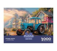 Rustic Tractor Scene Durable Paper Construction Vintage Rural Landscape Style Fun Challenging Game, Suitable for Adults And Teenagers in Relaxing Hours 70x50cm/1000pcs