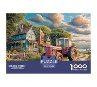 Rustic Tractor Scene Smooth Surface Vintage Farm Landscape Style Excellent Hobby Gift, Adults, Teenagers And Puzzle Enthusiasts 52x38cm/1000pcs