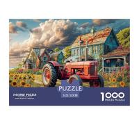 Rustic Tractor Scene Sturdy Structure Vintage Farm Landscape Style Ideal Indoor Hobby, Helps Improve Focus, Patience And Hand Eye Coordination 52x38cm/1000pcs