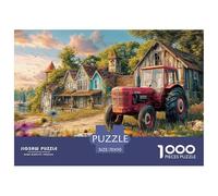 Rustic Tractor Scene Sturdy Structure Vintage Rural Landscape Style Ideal Indoor Hobby, Helps Improve Focus, Patience And Hand Eye Coordination 70x50cm/1000pcs