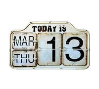 Rustic Wall Hanging Calendar - Square Perpetual Date Display Board, Distressed Finish Office Decoration Piece, Desk Accent Home Organizer Panel | Aesthetic Enhancement, Vintage Style Decorat