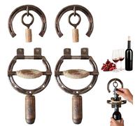 Rustic Wall Mounted Horseshoe Bottle Opener, Horseshoe Corkscrew Bottle Opener, Rustic Design Decor & Tool for Kitchen, Bar, Restaurant, Gift Wine Lovers (2PCS)