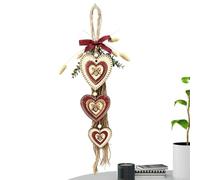 Rustic Wooden Heart Ornaments - Decorative Farmhouse Wood Decor Wedding