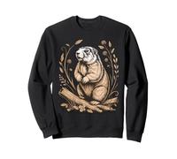 Rustic Woodland Marmot Groundhog Wildlife Art Felpa