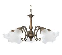 Rustico Antico Lampada Pendente Ricciolo IN Ottone Plafoniera