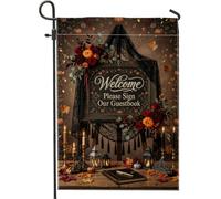 Rustico Autunno Welcome Guestbook Sign Pumpkins Garden Flag 30,5 x 45,7 cm