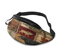 rustico Bear Moose Deer Robuste cerniere Cintura da corsa di grande capacità per telefono Passaporto Portafoglio Cassa da cassiere per uomo Donna Borsa da viaggio con jack pe