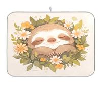 Rustico Bradipo Fiore piatto mat cucina contatore cucina scolapiatti tappetino resistente al calore mar microfibra piatto asciugatura mat xl 18 x 24