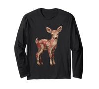 Rustico Cottagecore Patchwork Floreale Baby Deer Maglia a Manica
