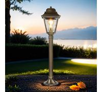 Rustico Luce con Piedistallo Ottone H:74cm IP43 Robusto Paxi Giardino Weg