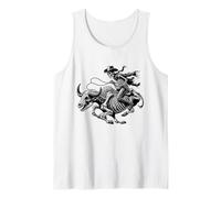 Rustico Scheletro Cowboy Buffalo Western Gotico Scuro Grunge Canotta