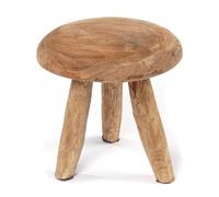 Rustico Sgabello Klara | 28 cm, Legno di Mogano | Sgabello per Fiori, Sgabello per Piante, Sgabello Laterale Rotondo, Sgabello in Legno Naturale