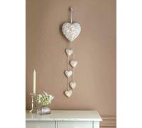Rustico Shabby Chic 6x Wall Hanging vimini Cuori LED luci della stringa a pile di rattan cuori Sticker murale per Festival accessori della decorazione