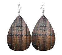 Rustico Stallo Porta In Legno Orecchino In Pelle Per Le Donne Teardrop Trafitto Orecchini In Pelle Set Compleanno Natale Gioielli Regali Per Le Donne