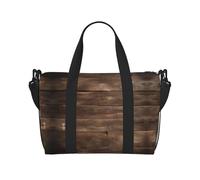 Rustico Vecchio Fienile Legno Piccolo Duffel Bag Pieghevole Borsa Da Viaggio Weekender Borsa Da Pernottamento Palestra Ospedale Borse Per Donne & Uomini, nero, Taglia unica