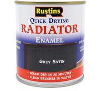 Rustins Radiator Enamel Satin, smalto smaltato per termosifoni, ad asciugatura rapida, resistente e durevole, per termosifoni, grigio satinato, 250 ml
