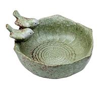 RUSTOO Bagnetto e abbeveratoio per Uccellini, mangiatoia per Uccelli Creativa, Ciotola per Uccelli in Ceramica, vaschette per Uccelli e Supporti, per attirare Gli Uccelli all'aperto