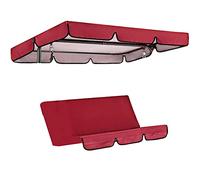 RUSTOO Tenda da sole a dondolo + copertura per sedia, tettoia staccabile 3 posti (Rosso, altalena esclusa)