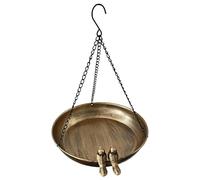 Rustproof Bird Bath, Bird Water Bowl, Vintage Fixture with Metal Build, All Weather Accessory with Reliable Details, 9.84 * 9.84 * 9.25in Yard Equipment, Patio Organizer for Backyard Household Garden