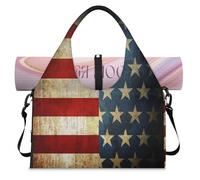 Rusty America, borsone sportivo indipendente con scomparto per scarpe, bandiera americana, weekend, borsa da viaggio per palestra, yoga, viaggi, Colore, L, Borsone da viaggio