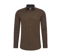 Rusty Neal Camicia da uomo Premium Slim Fit a maniche lunghe, Camicia elasticizzata a contrasto, Camicie da lavoro, Camicia casual, Taglia, Marrone, 3XL