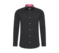 Rusty Neal Camicia da uomo Premium Slim Fit a maniche lunghe, elasticizzata, colore grigio, con collo a ventaglia, per il tempo libero, M