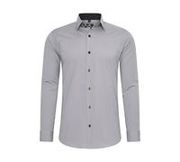 Rusty Neal Camicia da uomo Premium Slim Fit a maniche lunghe, elasticizzata, colore grigio, con collo a ventaglia, per il tempo libero, M