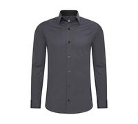 Rusty Neal Camicia da uomo Premium Slim Fit a maniche lunghe, elasticizzata, colore grigio, con collo a ventaglia, per il tempo libero, M