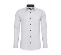 Rusty Neal Camicia da uomo Premium Slim Fit a maniche lunghe, elasticizzata, colore grigio, con collo a ventaglia, per il tempo libero, M