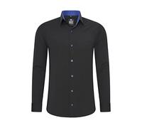 Rusty Neal Camicia da uomo Premium Slim Fit a maniche lunghe, elasticizzata, colore grigio, con collo a ventaglia, per il tempo libero, M