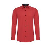 Rusty Neal Camicia da uomo Premium Slim Fit a maniche lunghe Stretch Grigio colletto Kent Camicia Business Camicia per il tempo libero M, Colore: rosso, XL