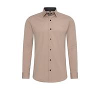 Rusty Neal Camicia da uomo Premium Slim Fit a maniche lunghe Stretch Grigio Colletto Kent Camicia Business Camicia Tempo Libero M, beige., 5XL