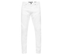 Rusty Neal White Denim - Jeans bianchi da uomo, in cotone elasticizzato, per ufficio, pratica, slim fit, L30 L32 L34, Bianco Denim, 29W x 30L