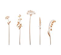 Rusty - Set di 5 paletti decorativi da giardino in ferro, per giardinaggio moderno e rurale, per paesaggi paesaggistici