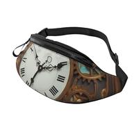 Rusty Steampunk Clock Marsupio per uomo donna borsa a tracolla impermeabile sport marsupio outdoor hip pack