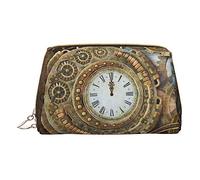 Rusty Steampunk Clock Printed Makeup Bag Travel Makeup Organizer Cosmetic Brush Bags Case Leather Makeup Case Zipper Pouch Toiletry Bag For Women White, One Size, bianco, Taglia unica