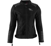 Rusty Stitches Amanda Giacca donna moto in pelle, Bianco/nero, Taglia 36