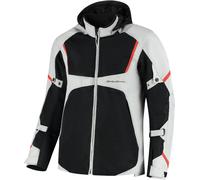 Rusty Stitches Carlo Giacca tessile moto, Grigio chiaro/nero/rosso, Taglia L