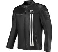 Rusty Stitches Cooper Giacca di pelle da moto, Bianco/nero, Taglia M