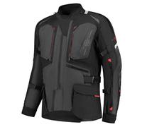 Rusty Stitches Cliff, giacca tessile impermeabile M male Nero/Grigio Scuro/Rosso