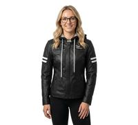 Rusty Stitches Joyce Hooded V2, giacca di pelle donna 42 female Nero/Bianco
