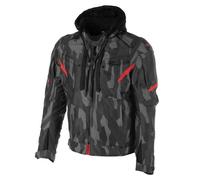 Rusty Stitches Dylan Giacca tessile da moto impermeabile, nero-grigio-rosso, taglia 3XL