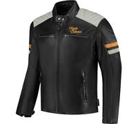 Rusty Stitches Giacca in pelle da moto Jari V2 Nero-Grigio Uomo Taglia 2XL