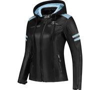 Rusty Stitches Joyce Hooded V2, giacca di pelle donna 36 female Nero/Azzurro