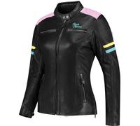 Rusty Stitches Joyce V2 Giacca in pelle da moto da donna, nero-multicolore, taglia 40 per donne