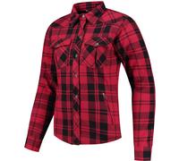 Rusty Stitches Liss Camicia moto da donna, nero-rosso, taglia 36 per donne