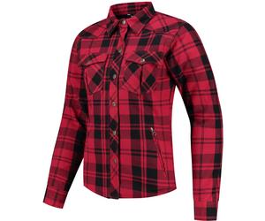 Rusty Stitches Liss Camicia moto da donna, nero/rosso, Taglia 44