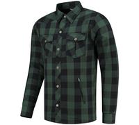 Rusty Stitches Neil Camicia da moto, nero/verde, Taglia S